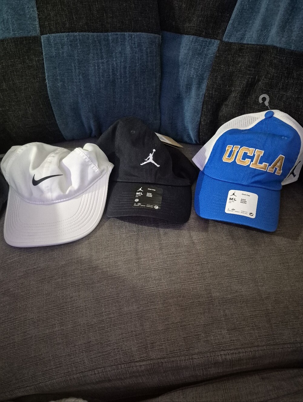 Nike Jordan Hat Bundle 3 Pack UCLA Trucker Cap Dri-FIT Cap Club Cap NWT M/L